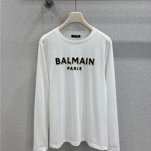 Balmain White Long Sleeve Tee